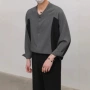 撞色新款无领男士开衫