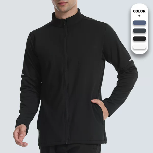 Sports jacket men's spring and autumn jacket quick-drying casual outdoor running jacket zipper cardigan stand collar sweater