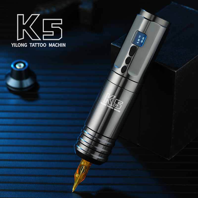 Máquina de tatuaje inalámbrica Yilong K5 con batería, tipo bolígrafo, con carga móvil, todo en uno, para dibujo lineal y sombreado, fabricante de bolígrafos motorizados.