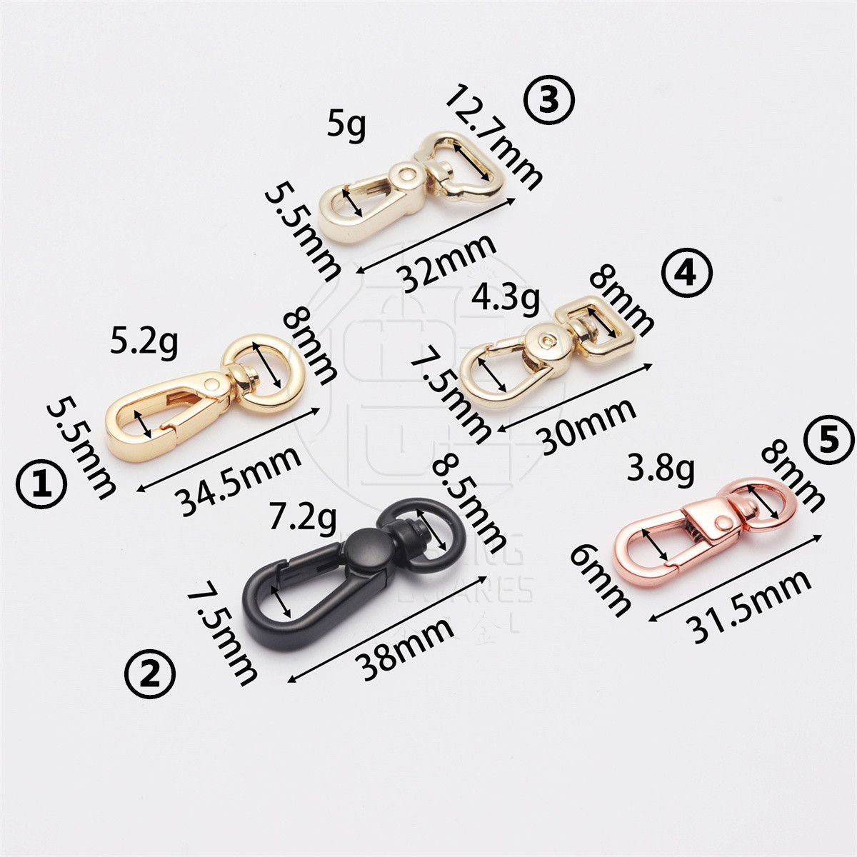 Various Styles of Luggage Accessories, Bag Hooks, Keychains, Bag Chain Pendants, Dog Buckle Hardware, Hook Buckles, Lobster