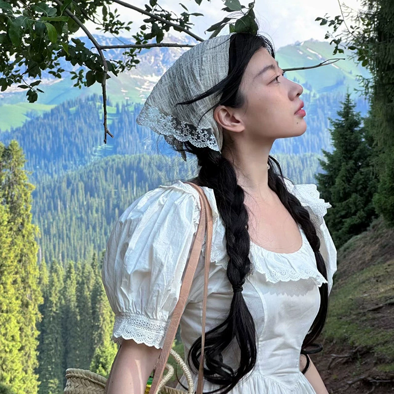 Платочная косынка, ретро повязка на голову, французский стиль
