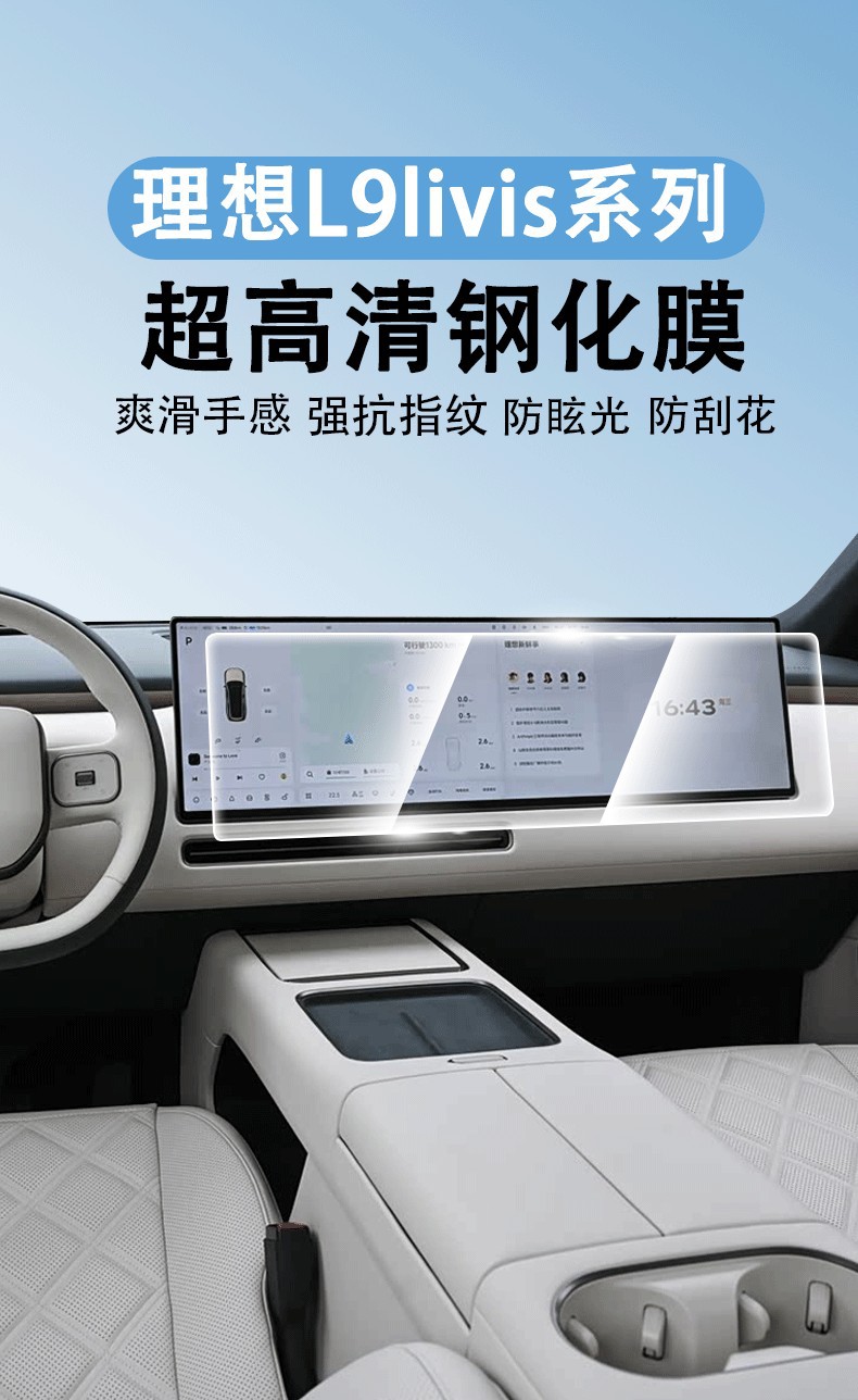 Suitable for Ideal L6/L8 Ultra/L9Livis Central Control Navigation Screen Tempered Film Tv Air Conditioning Screen Film