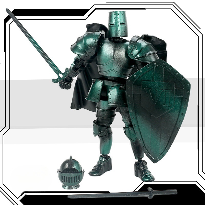 Muñecas de guerreros medievales multiarticulados transfronterizos, muñecas de armadura de doble forma de séptima generación al por mayor