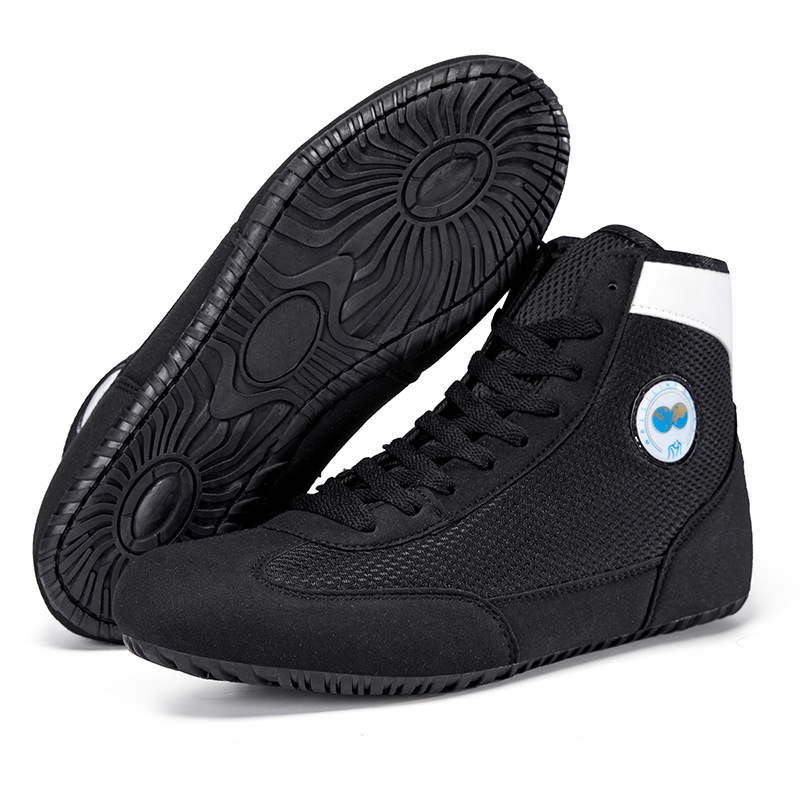 Boxing Shoes, Competition Training Sports Shoes, High-Top Men's and Women's Sanda Martial Arts Shoes, Non-Slip Wrestling Fighting Shoes