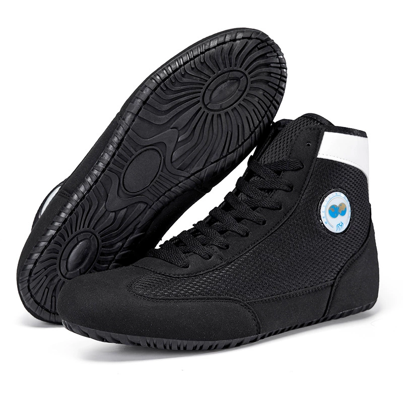 Боксерская обувь, спортивная обувь для соревнований, высокие мужские и женские туфли для боевых искусств Санда, нескользящая обувь для борьбы.