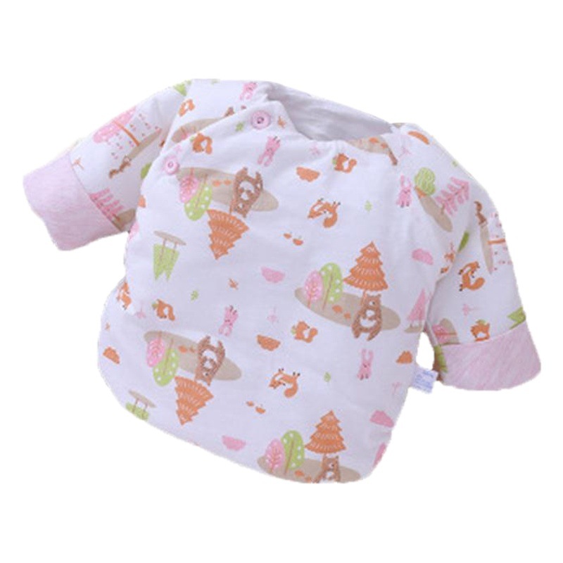 Otoño e invierno nuevo engrosado acolchado media espalda ropa de manga larga Otoño e Invierno infantil superior excavar conveniente cambio de pañales
