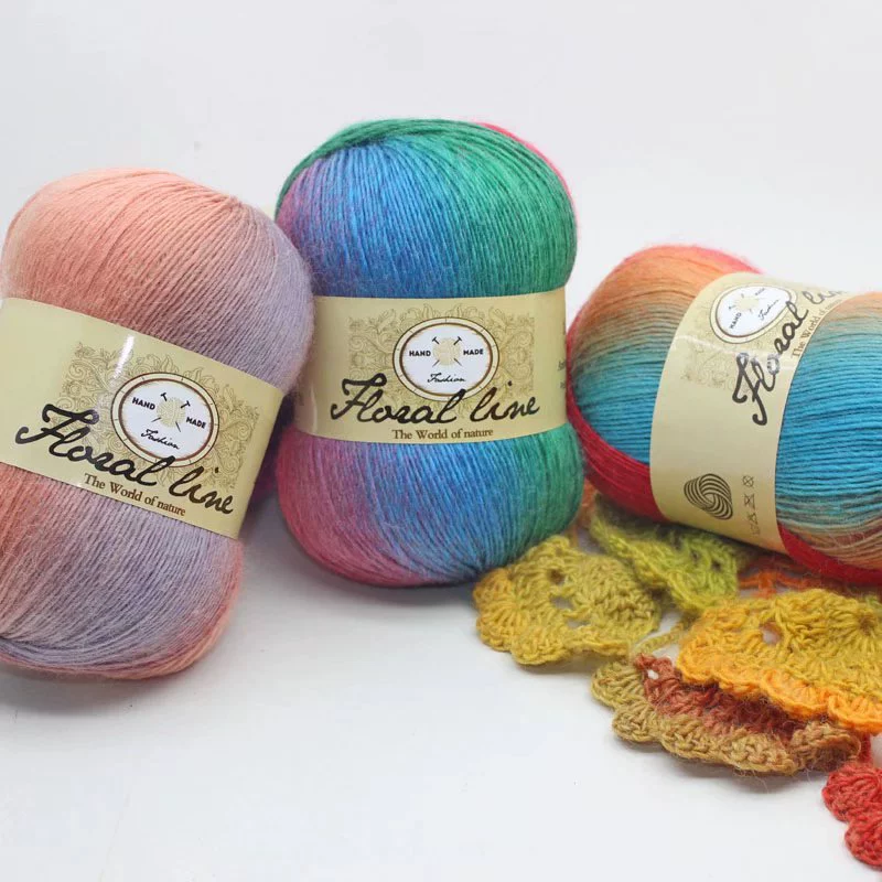 Rainbow colored woolen crochet, cloak, children's jacket, sweater, gradient