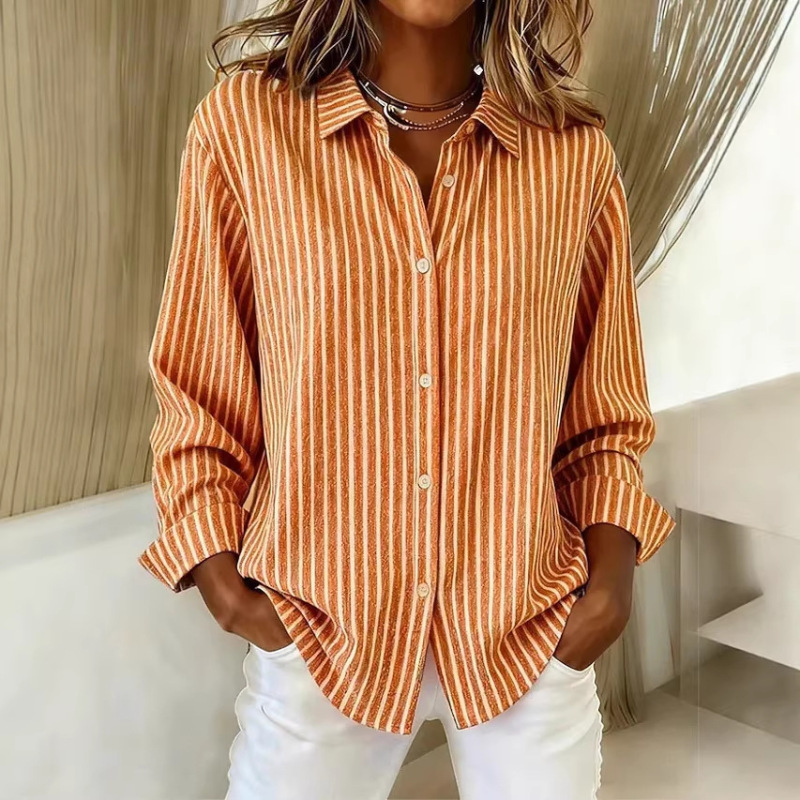 2026 Spring New Amazon Women's Lapel Button Thin Long Sleeve Comfortable Shirt