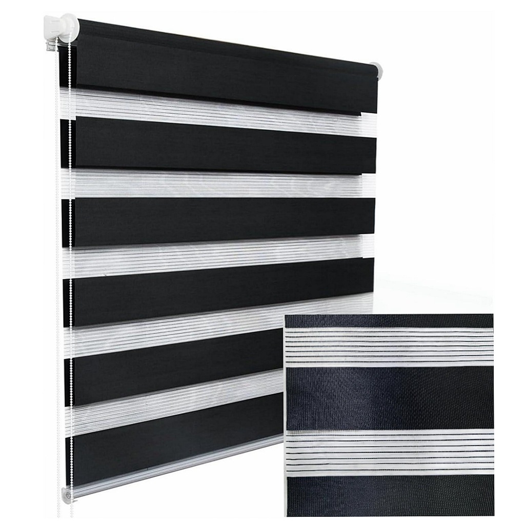 Venta al por mayor transfronteriza de cortinas de gasa suaves semisombreadas, cortinas de doble capa, cortinas de cebra de oficina