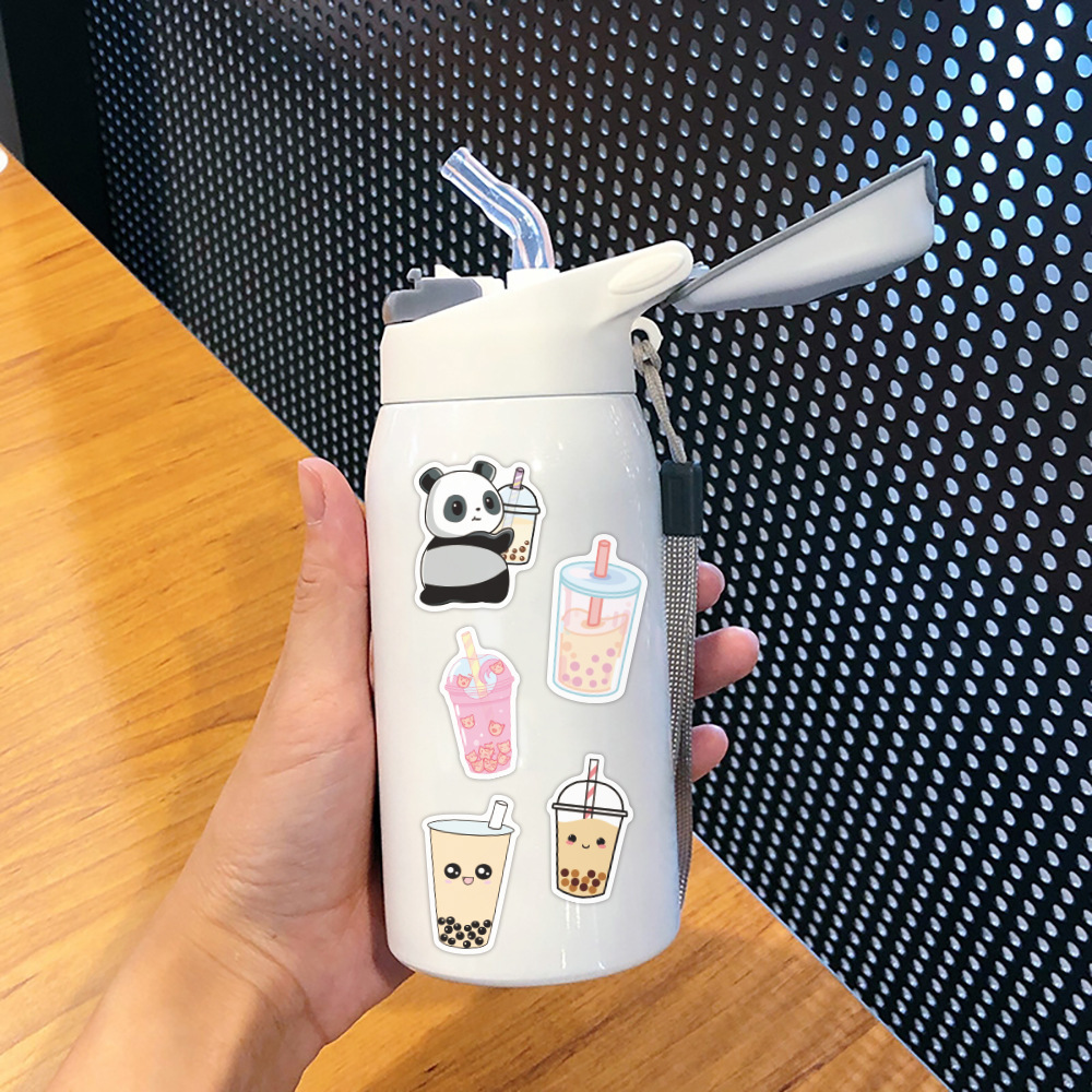 50 Sheets/100 Sheets New Bubble Tea Graffiti Stickers Waterproof Luggage Notebook Scooter Water Cup Stickers display picture 1