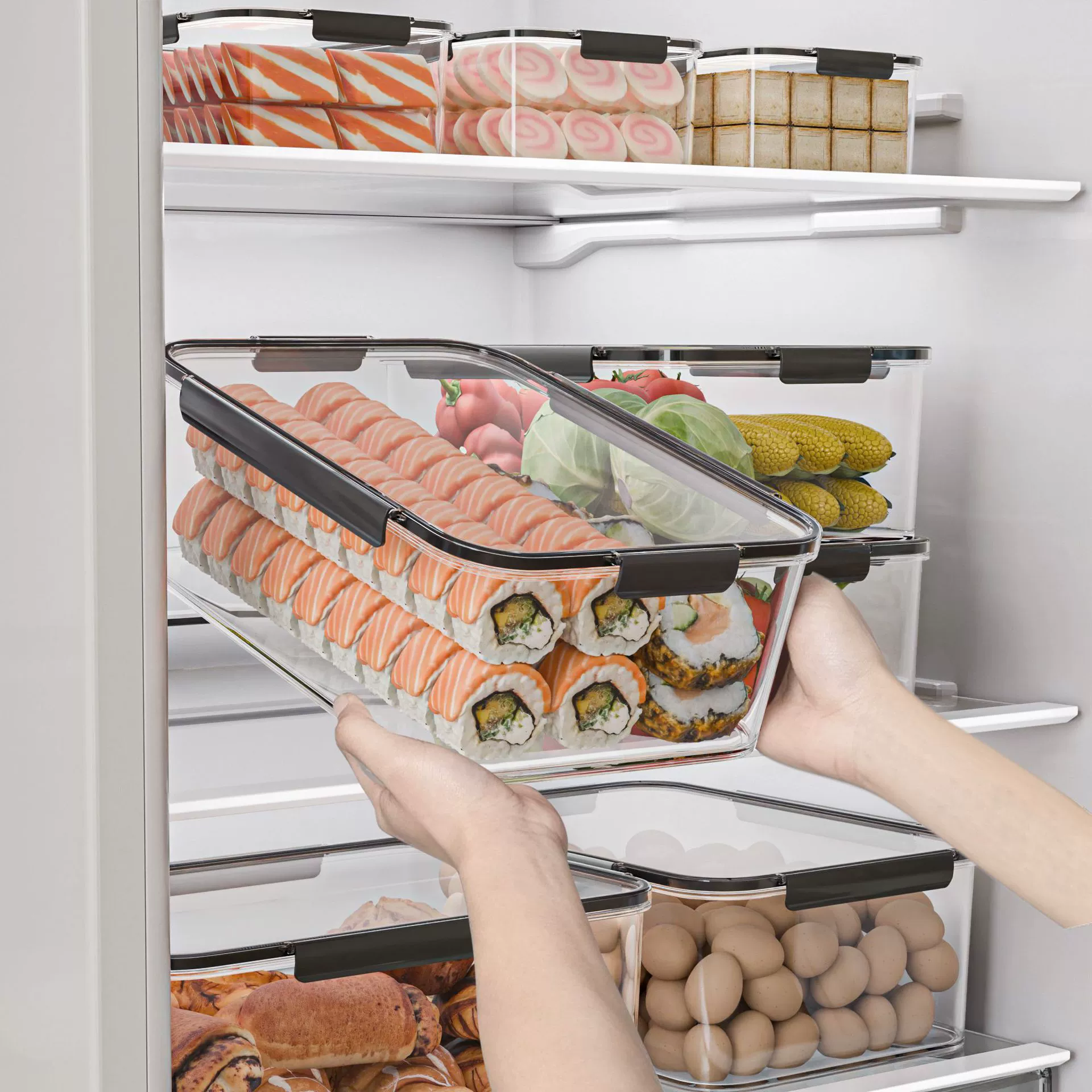 Холодильник для хранения свежих овощей, прозрачная коробка для хранения продуктов, небольшая герметичная коробка, пищевая, водонепроницаемая и устойчивая к низким температурам