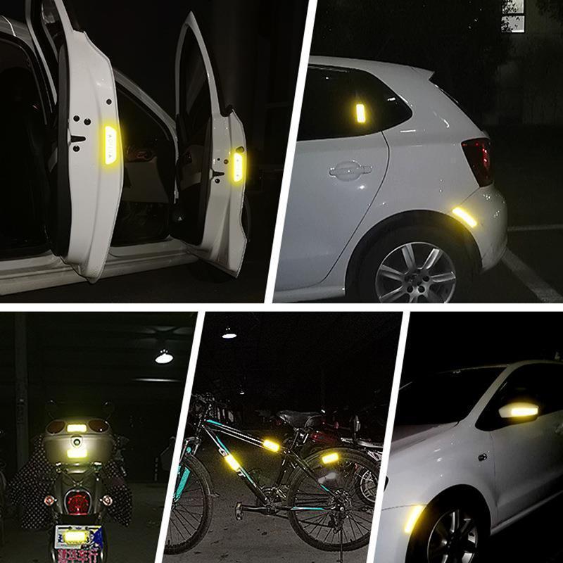 Pegatinas reflectantes para automóviles, camiones, motocicletas, cajas traseras de automóviles eléctricos, buje de cejas, pegatinas de advertencia para cascos de bicicletas