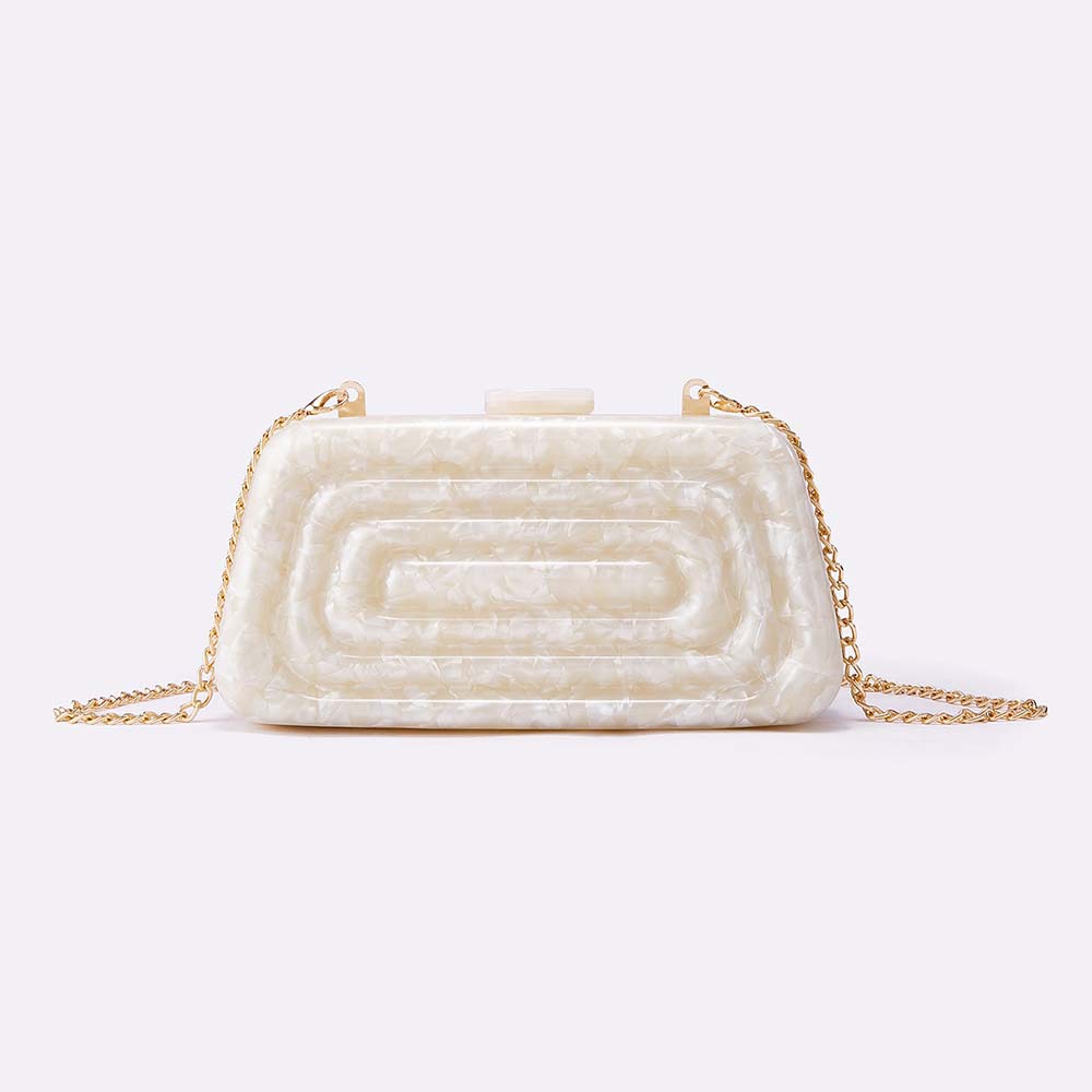 Elegant Acrylic Clutch Bag – Vintage-Inspired Evening Handbag With Chain Strap, Magnetic Closure & Phone Pocket_voghion.com