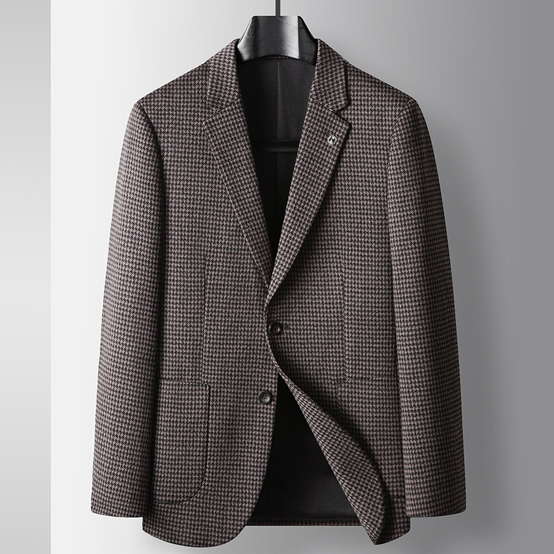 Men's Casual Suit 2025 Spring Houndstooth Business Uniform Youth…