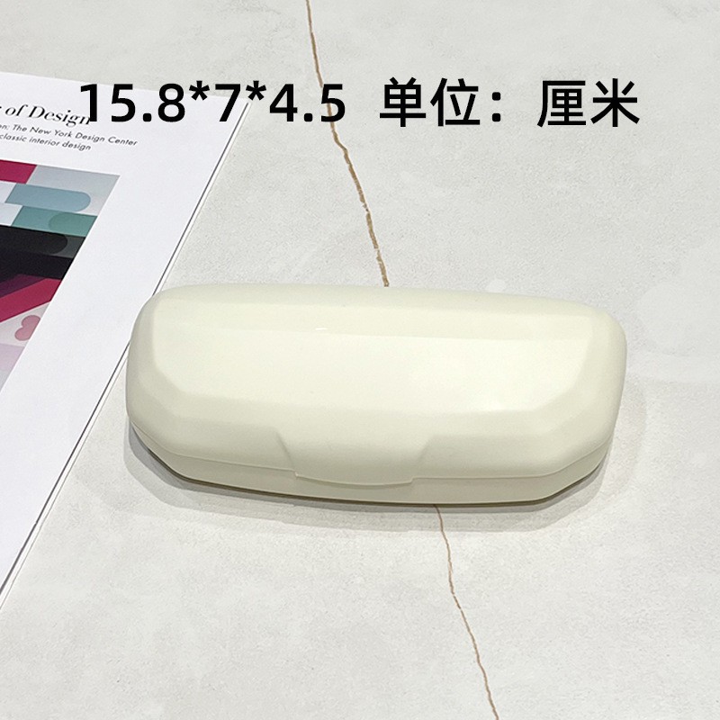 Caja de gafas de plástico blanco crema de alta calidad Inswind Caja de almacenamiento de alto valor facial Caja de gafas de miopía Caja de gafas anti-presión