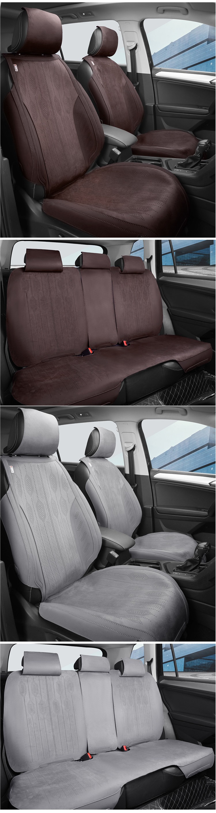 2026 New Model Latex Cotton Suede Car Seat Cushion, All-Season Universal Seat Pad, Full Surround Seat Cushion, Comfortable Seat Cover