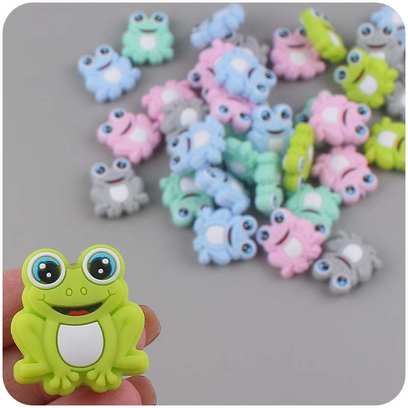 Bebé suministros de dibujos animados animal de silicona rana mordedor creativo DIY bebé molar chupete cadena anti-caída cadena accesorios