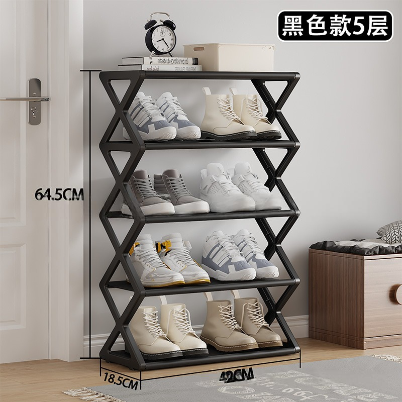 @8809 Hot-Selling 5-Layer [Wholesale from a Full Box] X-Shaped Dust-Proof Shoe Rack, Steel Pipe Shoe Rack, Easy-To-Assemble Shoe Rack