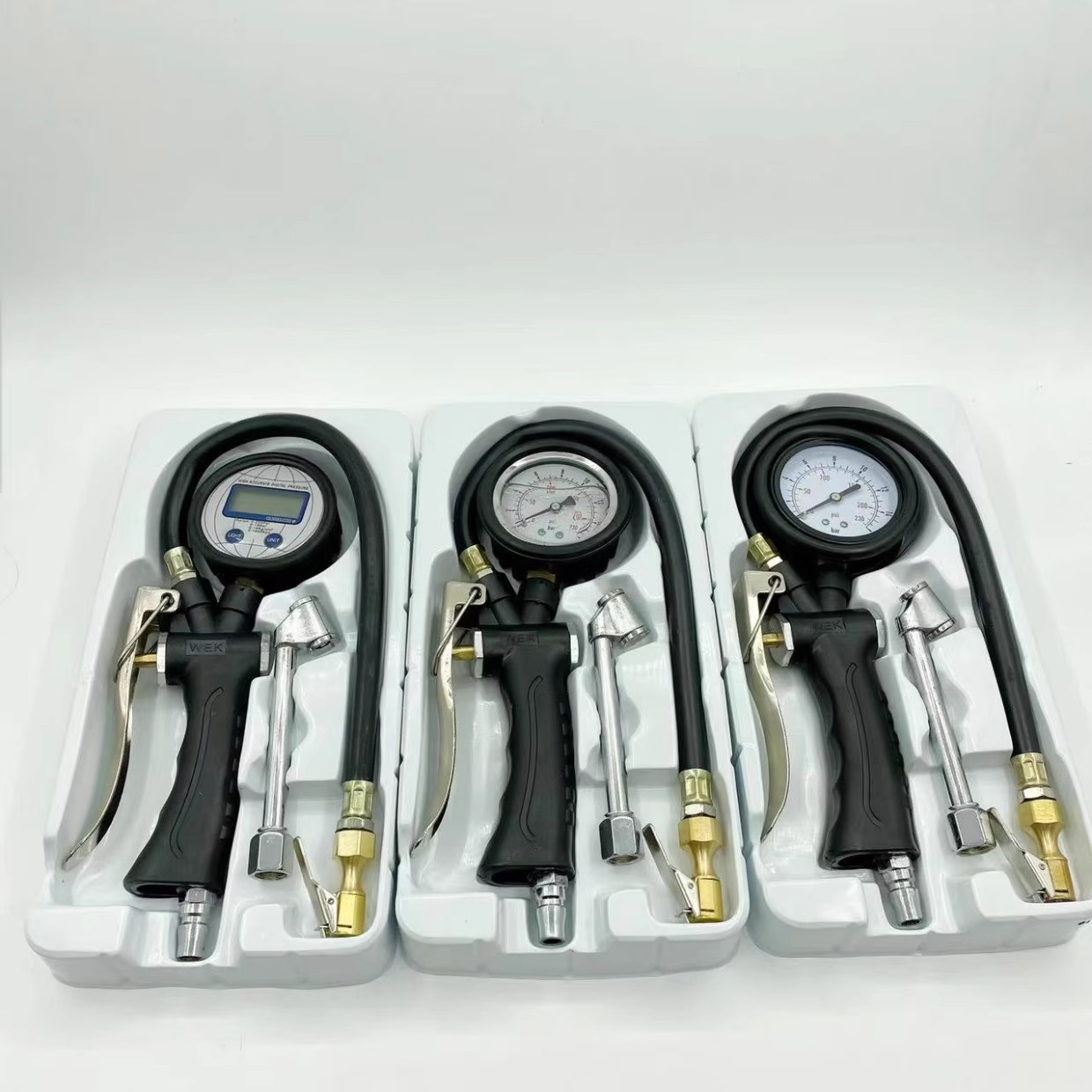 Air pressure gauge, tire pressure gauge with inflator, digital display car tire pressure gauge, high-precision tire pressure monitoring for trucks, air compressor gun