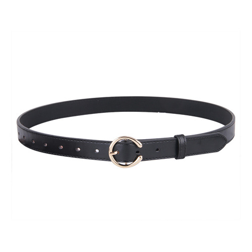 Belt women's simple and versatile summer retro ins style decorative black women's jeans belt thin style trendy women