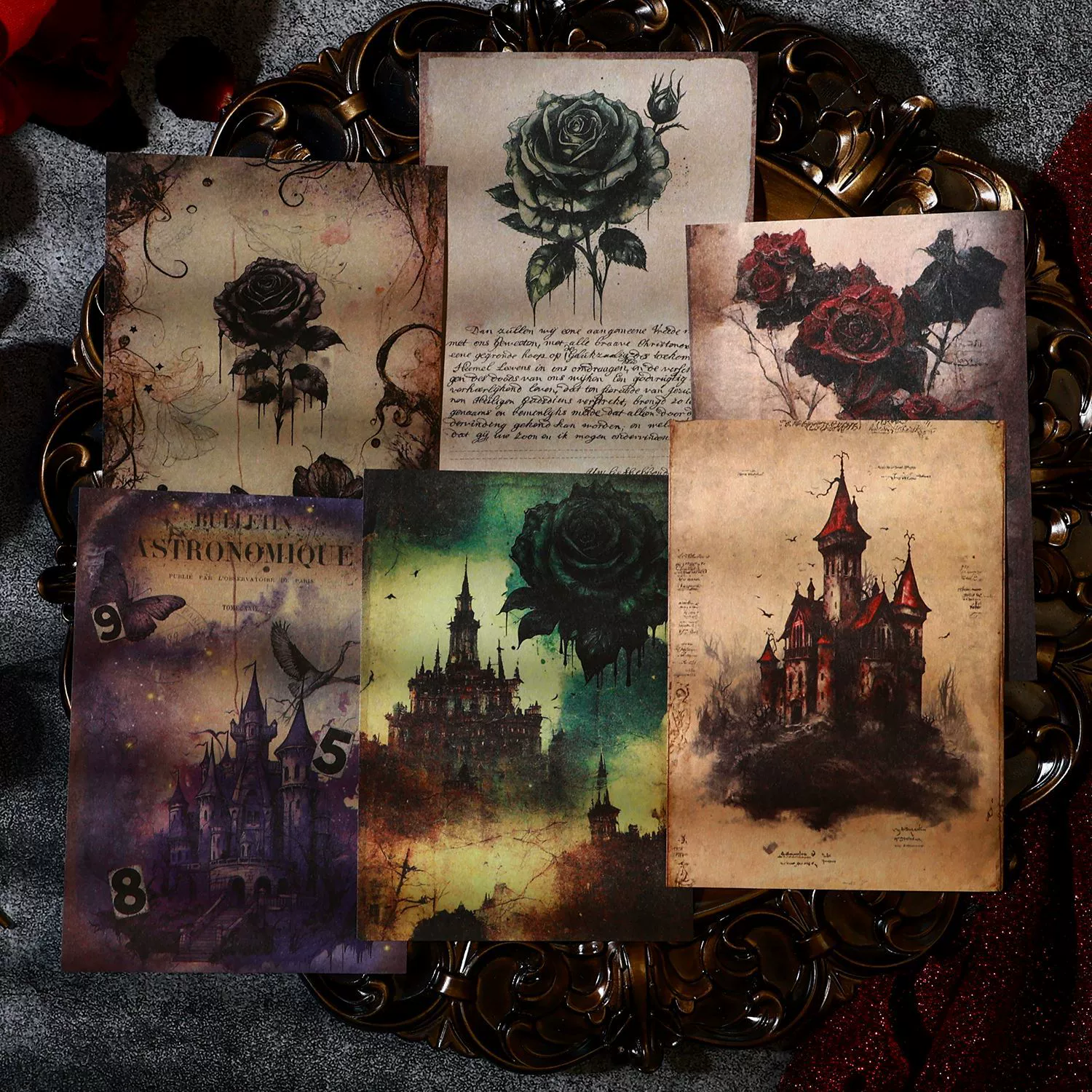 Древний лес материал бумага Готический вальс серии Ретро Роза коллаж украшение Справочник DIY 4 выбор