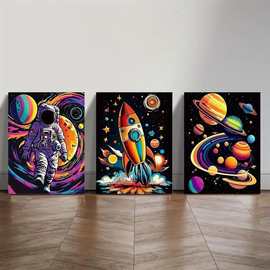 跨境亚马逊TEMU 热卖星空月球家居装饰艺术画任意图片可发货