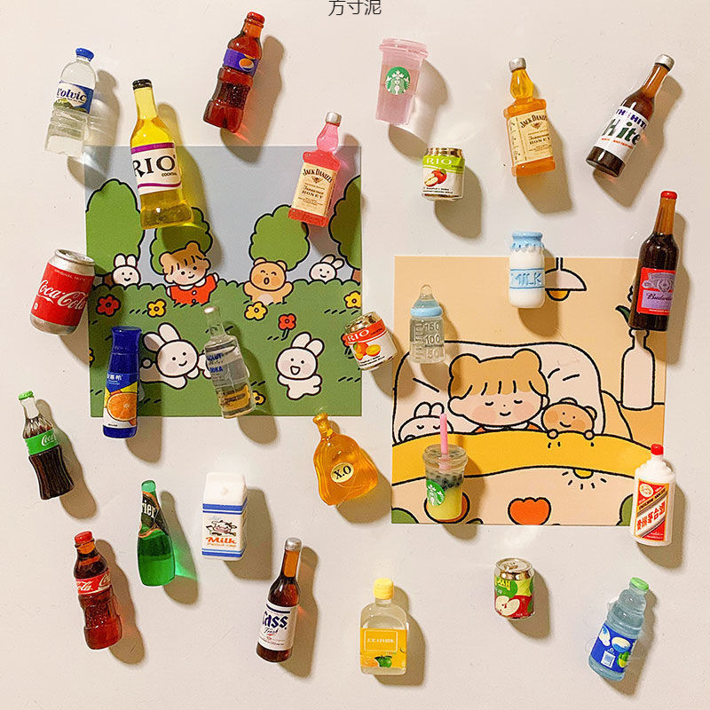 미니 맥주 병 자석 냉장고 스티커 장식 마그네틱 포스트 음료 병 마그네틱 포스트 장식 냉장고 마그네틱 스티커 철 빨판