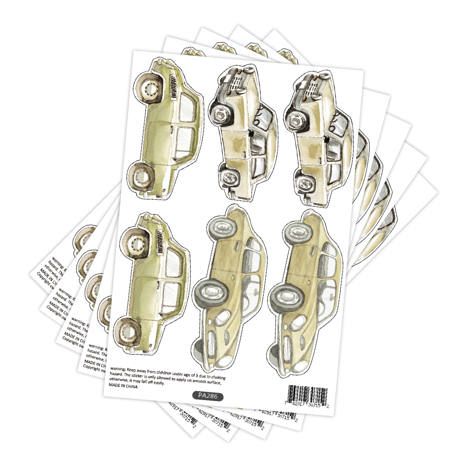 Funlife22年美站新品装饰自粘贴纸男孩玩具屋背景小汽车墙贴PA286