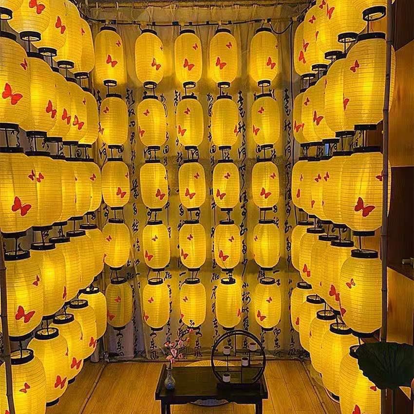 Linterna antigua Hanfu accesorios de tiro DIY linterna de pared linterna Festival linterna misterio estilo Tang estilo antiguo linterna de la boda decoración