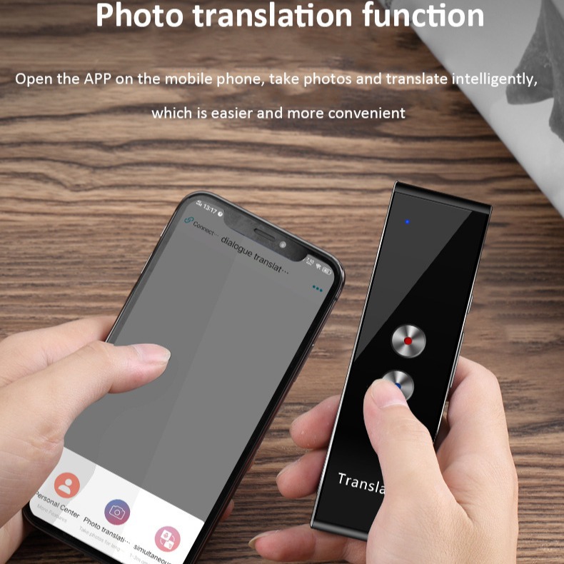 T8 + aleación de aluminio Bluetooth APP inteligente voz traducción simultánea dorado gris negro de negocios turismo traductor de voz varilla