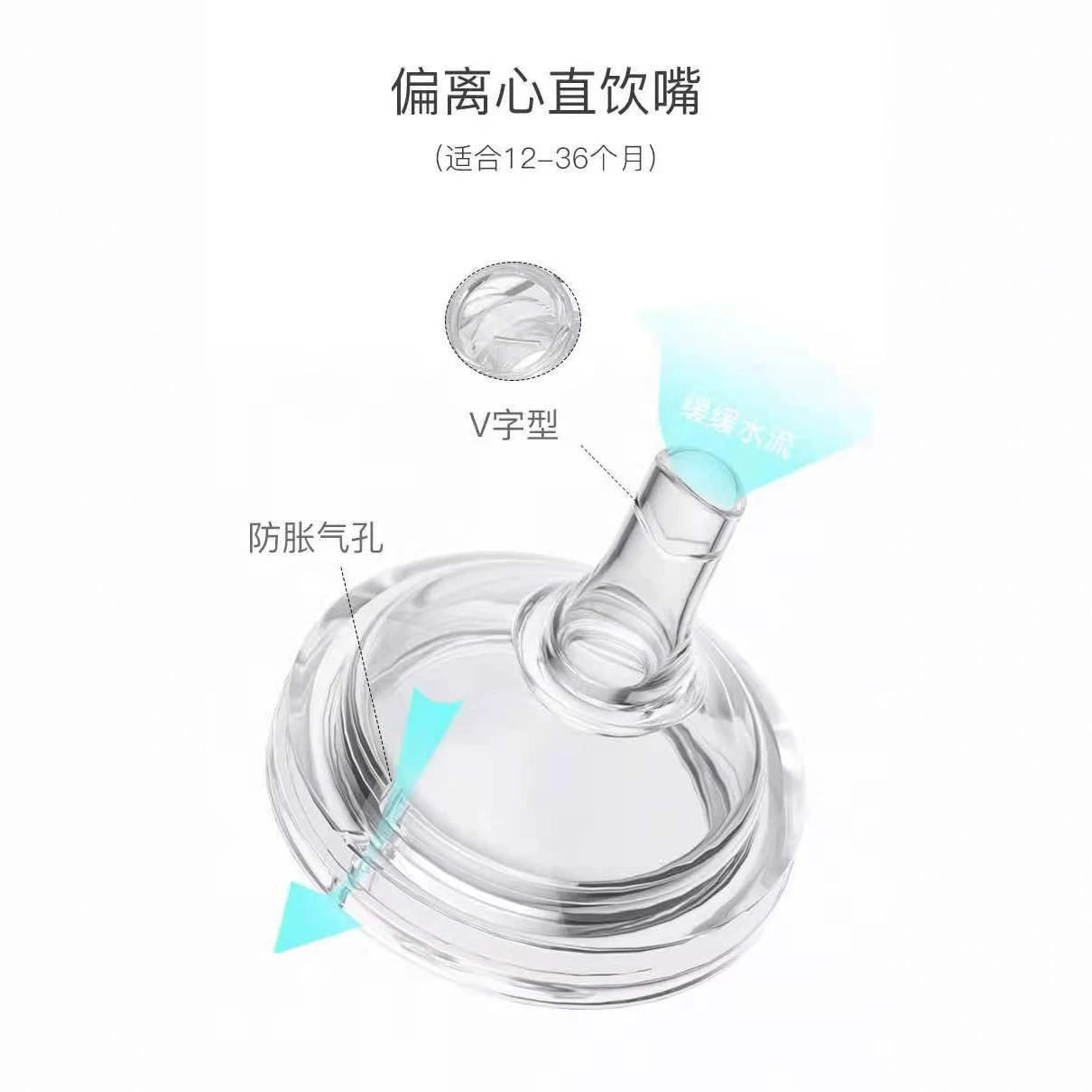Nozzle, breast pump, children's silicone pacifier, 6cm, wide neck
