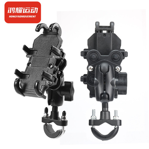 Factory direct supply motorcycle shock-absorbing anti-shock mobile phone holder electric vehicle riding take-out navigation holder eight-claw wholesale