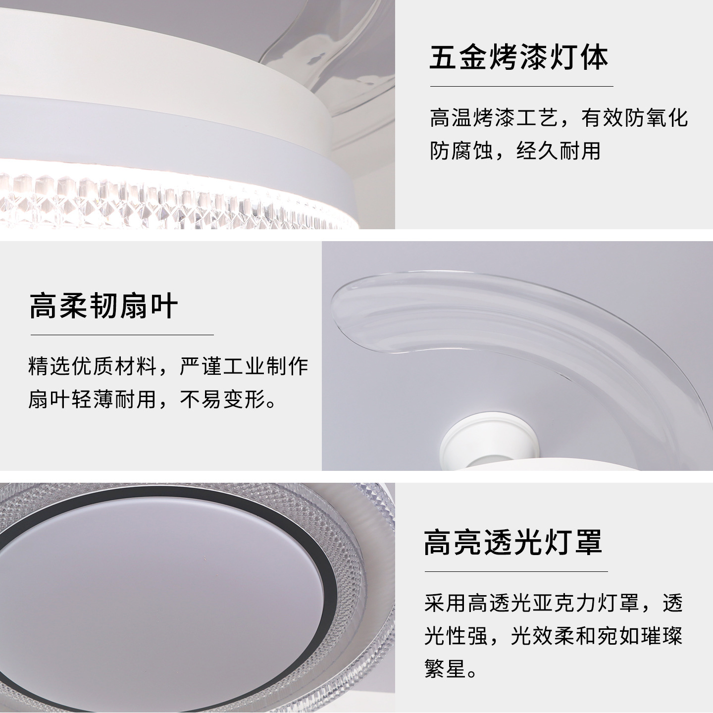 lámpara de dormitorio ventilador de lámpara de sala de estar invisible lámpara de comedor simple lámpara de ventilador moderno ventilador de techo integral lámpara