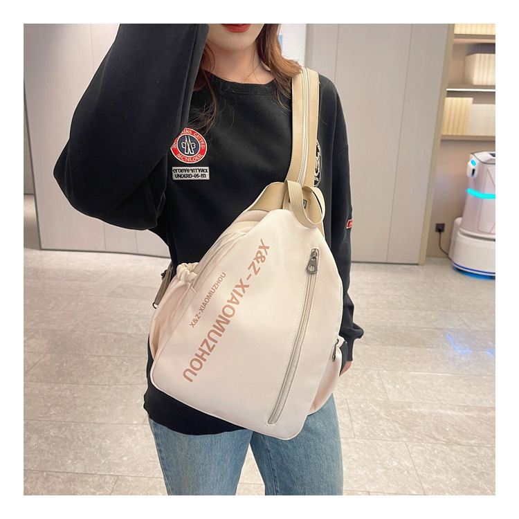 Cross-border women's multi-functional backpack, canvas chest bag, single-shoulder crossbody bag, multi-layered casual large-capacity bag undefined