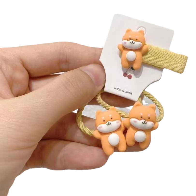 Lindo pequeño animal horquilla coreano ins Internet celebridad bebé horquilla pequeña banda de pelo no duele el pelo pequeño banda de goma flequillos clip