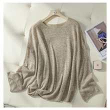 2025濮院秋冬新款一字领时尚亮片高阶细腻丝羊绒圆领针织衫上衣女