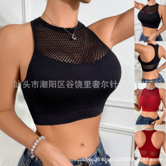対外貿易の新型のベスト式のブラジャーの全カップは腰を出して透かしを透かして上で支えます。