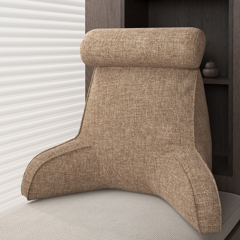 면과 린넨-허리베개-브라운