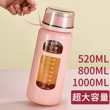 TD611000ML大容量玻璃杯超大号泡茶杯子双层隔热防摔女便携茶水分