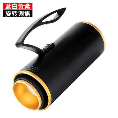 高亮強光LED大功率夜釣燈 落地可充電手提式T6藍光電筒紫光釣魚燈