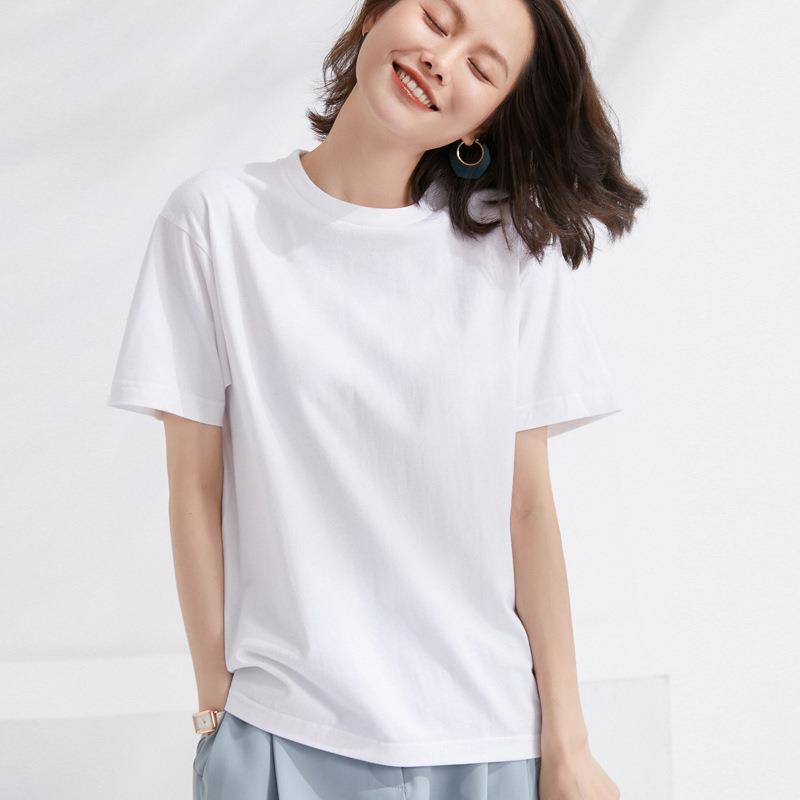 New Summer Casual Pure Cotton Loose Large Size T-Shirt for Men and Women with Macaron Color Short-Sleeved Half-Sleeved Top Ins Body