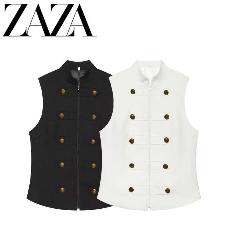 ZAZA hecho en casa estilo europeo al por mayor moda de mujer temperamento de hebilla colgante chaleco de cuello 7763115