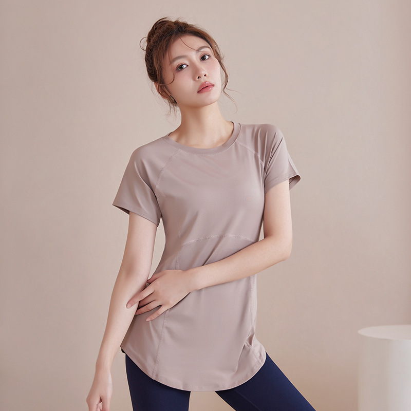 Spring and Summer New Yoga Clothes Women's Long Hip Covering Slim Running Top High-Level Sports Quick-Dry Blouse Fitness Clothes