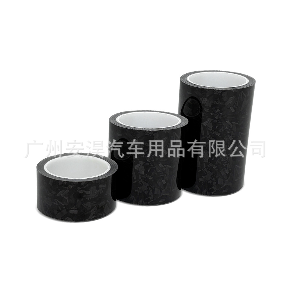 Cross-Border Hot-Selling 5Cm*900Cm Pet Forged Carbon Fiber Glossy Black Car Color Change Film Body Sticker Film