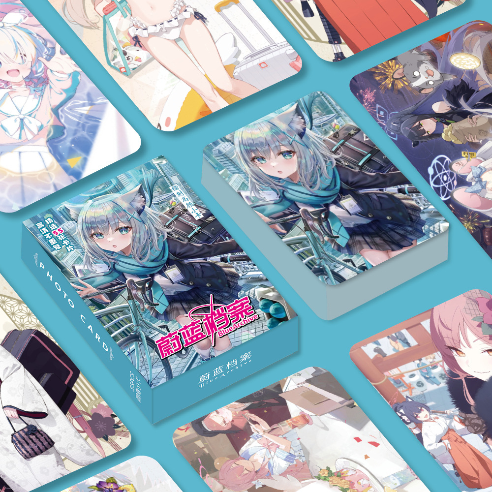 蔚藍檔案小卡55張不重複圓角鐳射卡片周邊二次元遊戲高清生日禮物