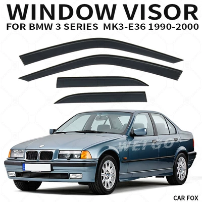 Suitable for BMW 3 series standard axle rain shield BMW 3 series E90 F30 Window visor (Rain shield) - standard-packing-without-logo-bmw-3-series-i-standard-axle-mk3-e36-1990-2000-no-bright-strips-window-rain-shield-corner-protector-packaging