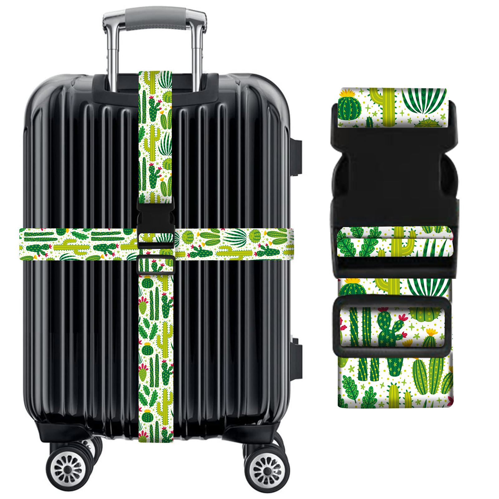 Transfronteriza piña cactus mármol cielo estrellado ajustable equipaje protección cuerda viaje trolley caso correa de viaje