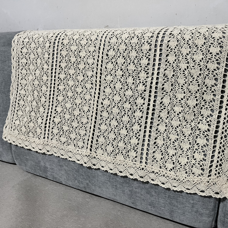 Factory Wholesale Cotton Thread Crochet Bedside Table Tv Air Conditioner Small Appliances Sofa Towel Dust Cover Cloth Cover