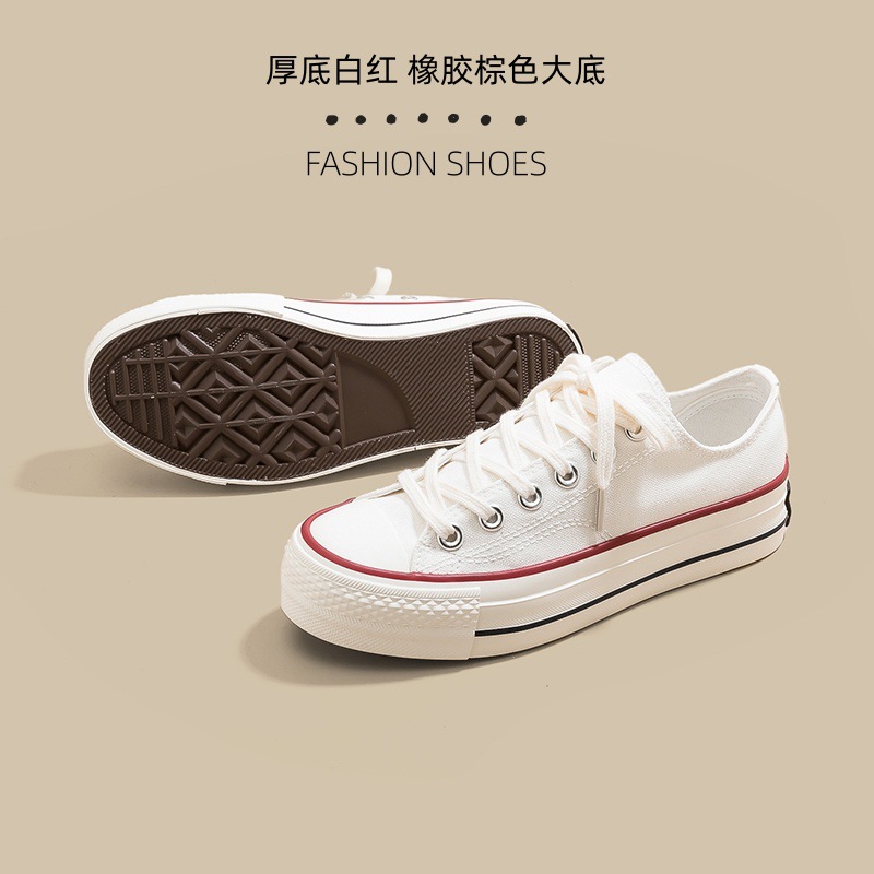 Japón Okazama Kuryu arroz grueso con suela elevada zapatos de lona rosa para niñas estudiantes coreanas con suela de goma vulcanizada.
