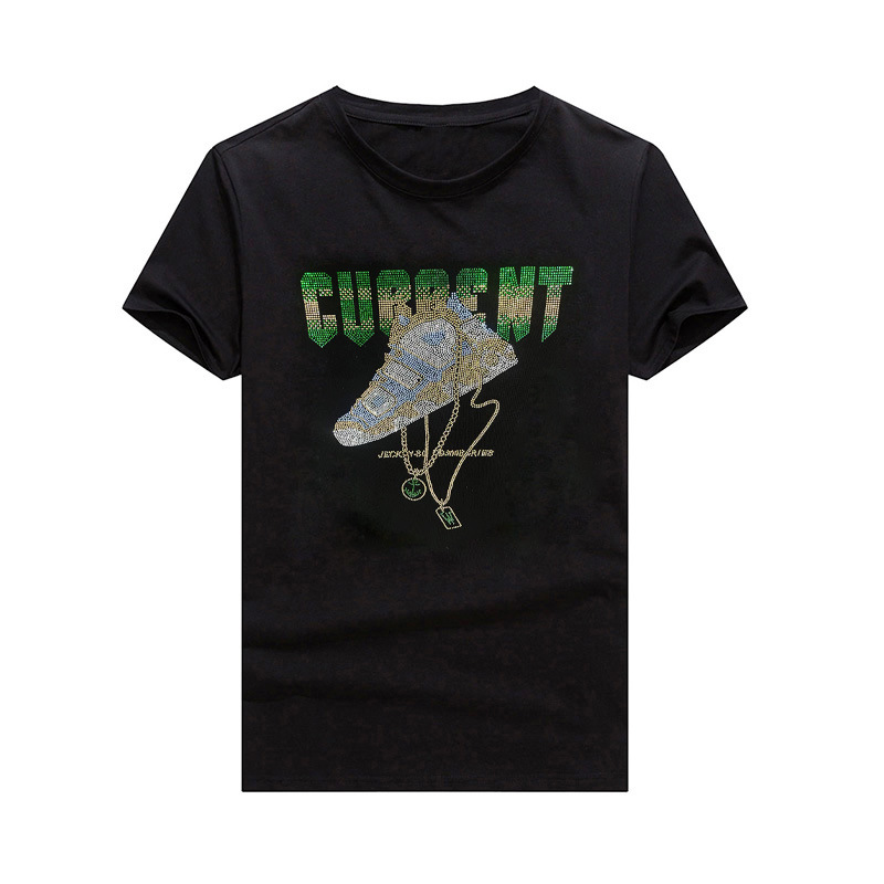 2023 Neue Sommer Ice Short Herren Trend Slim Fit Halbarm Mode Marke T-Shirt Schuhe Hot Diamond Seide Baumwolle_voghion.com